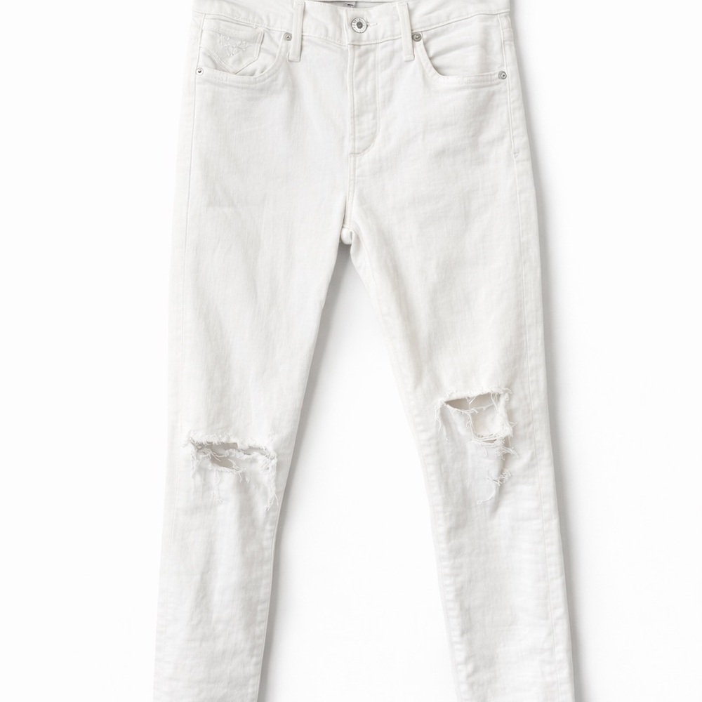 AGOLDE White Distressed Skinny Jeans – Size 25